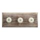White and Green Crackle Ceramic Wooden Hooks